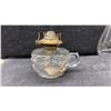 Image 5 : Antique Clear Glass Kerosene Oil Lamps, Two Table Lamps and Two Finger Lamps