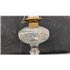 Image 6 : Antique Glass Kerosene Oil Lamps with Brass Burners and Chimneys, Set of Four