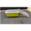 Image 4 : Vintage Pyrex Refrigerator Dish Set, Olive and Lime Green With Lids and Four Red Dishes No Lids