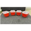 Image 6 : Vintage Pyrex Refrigerator Dish Set, Olive and Lime Green With Lids and Four Red Dishes No Lids