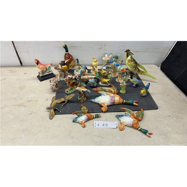 Large Collection of Decorative Ceramic and Porcelain Bird Figurines and More