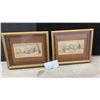 Image 1 : Pair of Framed Pete Jarente Winter Landscape Pencil Drawings, Farmhouse and Ice Skating Scenes