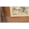 Image 4 : Pair of Framed Pete Jarente Winter Landscape Pencil Drawings, Farmhouse and Ice Skating Scenes