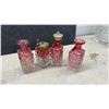 Image 10 : Bohemian-Style Cobalt Cut-To-Clear Crystal Vase, Ruby Baskets, and More Glassware