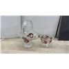 Image 2 : Bohemian-Style Cobalt Cut-To-Clear Crystal Vase, Ruby Baskets, and More Glassware