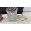 Image 9 : Bohemian-Style Cobalt Cut-To-Clear Crystal Vase, Ruby Baskets, and More Glassware