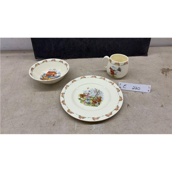 Royal Doulton Bunnykins 3-Piece Child's Dinnerware Set: Plate, Bowl, & Mug