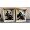 Image 3 : Set of Six Vintage Reverse Painted Silhouette Convex Pictures, Framed Victorian Scenes on Glass