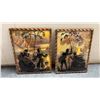 Image 4 : Set of Six Vintage Reverse Painted Silhouette Convex Pictures, Framed Victorian Scenes on Glass