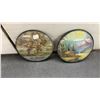 Image 5 : Vintage Landscape Decor: Italian Wall Plaque and Two Les Greatrix Convex Glass Advertising Domes