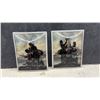 Image 2 : Set of Five Vintage Reverse-Painted Convex Glass Silhouette Artworks, Floral and Windmill Scenes