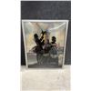 Image 3 : Set of Five Vintage Reverse-Painted Convex Glass Silhouette Artworks, Floral and Windmill Scenes