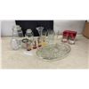 Image 1 : Assorted Glassware Including Anchor Hocking Prescut Relish Tray, Storage Jars, Tumblers and More