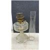 Image 7 : Pair of Vintage Aladdin Kerosene Oil Lamps with Clear and Milk Glass Quilted Diamond Bases