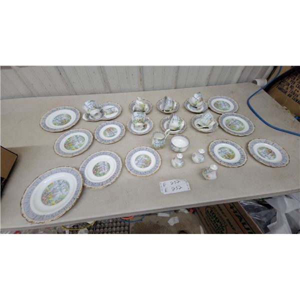 Royal Albert "Silver Birch" Bone China Dinnerware Set, Plates, Cups, Saucers and More 29x