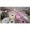 Image 3 : Crochet and Cotton Lanas Stop and Eaton Perle Cotton Yarn Skeins in Pink, White