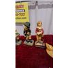 Image 4 : Collection of Six Hummel-Style Hand-Painted Chalkware Children Figurines with Animals