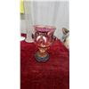 Image 2 : Art Glass Lot: Yellow Swirl Vase, Hobnail Milk Glass, Star Dish, Shriners Goblet and More