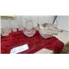 Image 7 : Mid-Century Frosted Wheat Pattern Glassware Set, Pitcher, Tumblers, Mixing Bowls and More