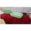 Image 3 : Fire-King Jadeite Swirl Mixing Bowl, Refrigerator Dish and Pastel Melamine Cups and More