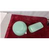 Image 4 : Fire-King Jadeite Swirl Mixing Bowl, Refrigerator Dish and Pastel Melamine Cups and More