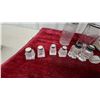 Image 5 : Vintage Clear Glass Shakers, Frosted Bird Bottle, and Scalloped Cloche with Faceted Finial and More