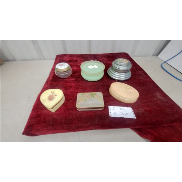 Vintage Vanity Collection: Floral Trinket Boxes, Frosted Glass Powder Jars and More