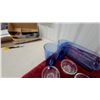 Image 3 : Assorted Glassware Including Cobalt Blue Tumblers, cookwareRefrigerator Dish, Cake Stand and More