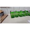 Image 2 : Vintage Green Ribbed Glass Kitchen Canister Set of 7, Flour, Cereal, Oats, Sugar, Tea, Rice