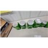 Image 4 : Vintage Green Ribbed Glass Kitchen Canister Set of 7, Flour, Cereal, Oats, Sugar, Tea, Rice