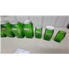 Image 5 : Vintage Green Ribbed Glass Kitchen Canister Set of 7, Flour, Cereal, Oats, Sugar, Tea, Rice