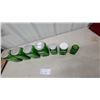 Image 6 : Vintage Green Ribbed Glass Kitchen Canister Set of 7, Flour, Cereal, Oats, Sugar, Tea, Rice