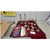 Image 1 : Assorted Brass and Silver-Tone Candlesticks, Candelabra, and Safeway Dripless Candles and More