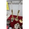 Image 3 : Assorted Brass and Silver-Tone Candlesticks, Candelabra, and Safeway Dripless Candles and More