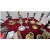 Image 5 : Assorted Brass and Silver-Tone Candlesticks, Candelabra, and Safeway Dripless Candles and More