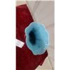 Image 4 : Red Wing Glossy Deep Red Ceramic Urn-Shaped Vase with Scroll Handles and Molded Leaf Relief