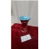 Image 5 : Red Wing Glossy Deep Red Ceramic Urn-Shaped Vase with Scroll Handles and Molded Leaf Relief