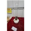 Image 1 : Vintage Aladdin Oil Lamp with White Milk Glass Fount and Clear Glass Chimney