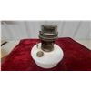 Image 2 : Vintage Aladdin Oil Lamp with White Milk Glass Fount and Clear Glass Chimney