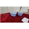Image 4 : Vintage Pyrex Blue Milk Glass Refrigerator Dishes with Clear Ribbed Lids, Set of 2