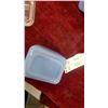 Image 5 : Vintage Pyrex Blue Milk Glass Refrigerator Dishes with Clear Ribbed Lids, Set of 2