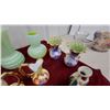 Image 3 : Vintage Pastel Green Opaque Milk Glass Vase with Ribbed Body and Ruffled Rim and More Vasaes