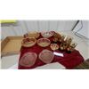 Image 1 : Depression Glass Lot: Jeannette Swirl Yellow Bowls, Federal Mayfair Pink Plates and More