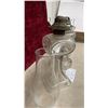 Image 8 : Pair of Antique Clear Pressed Glass Kerosene Oil Lamps, 1 Peanut Glass, with Chimneys and Burners