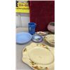 Image 2 : Vintage Assorted China Lot: Souvenir Plate, Platter, Seagram's VO Pitcher, Bowls, and More