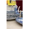 Image 7 : Royal Essex Ironstone "Shakespeares Country" Blue and White Dinnerware Set