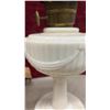 Image 4 : Pair of Antique Aladdin Lincoln Drape Kerosene Lamps, White Milk Glass, Lox-On Chimney