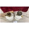 Image 7 : Pair of Antique Aladdin Lincoln Drape Kerosene Lamps, White Milk Glass, Lox-On Chimney