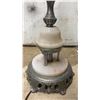 Image 3 : Vintage Art Deco Torchiere Floor Lamp with Frosted Glass Shade and Marble Accents, Missing Male End