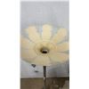 Image 6 : Vintage Art Deco Torchiere Floor Lamp with Frosted Glass Shade and Marble Accents, Missing Male End